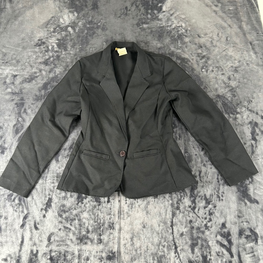 Unbranded Blazer Women S Black Single Button Notched Lapel Professional Jacket